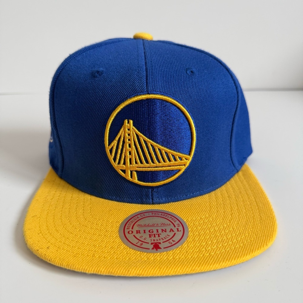 NWT Mitchell & Ness Royal Blue and Yellow Snapback Cap